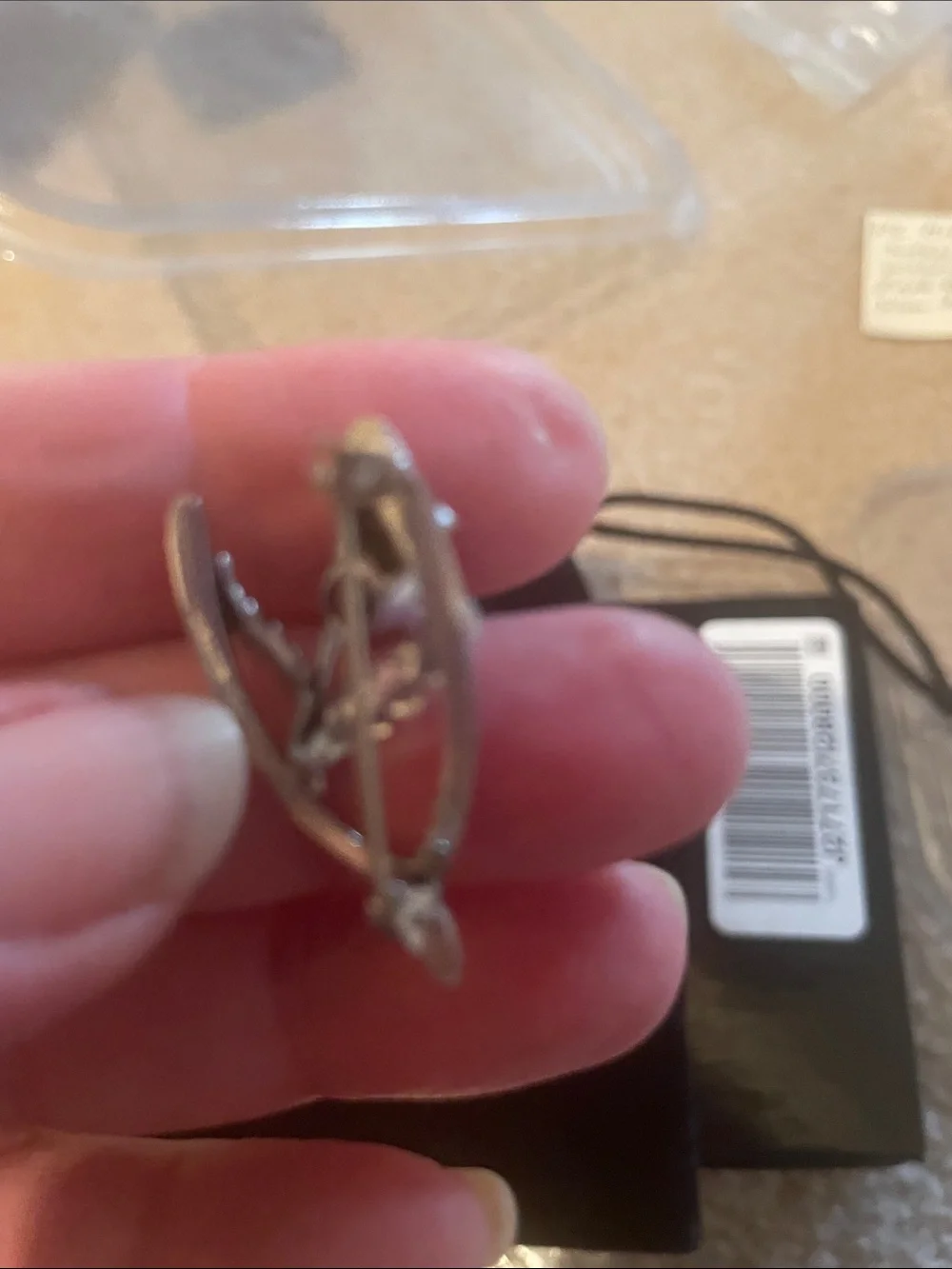 Vintage mizpah Scottish thistle wishbone broach